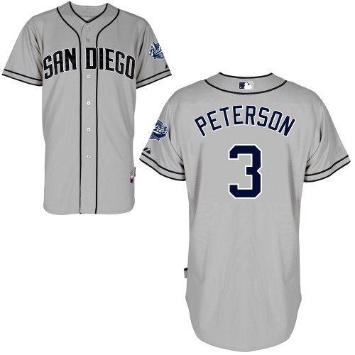 Jace Peterson #3 MLB Jersey-San Diego Padres Men's Authentic Road Gray Cool Base Baseball Jersey